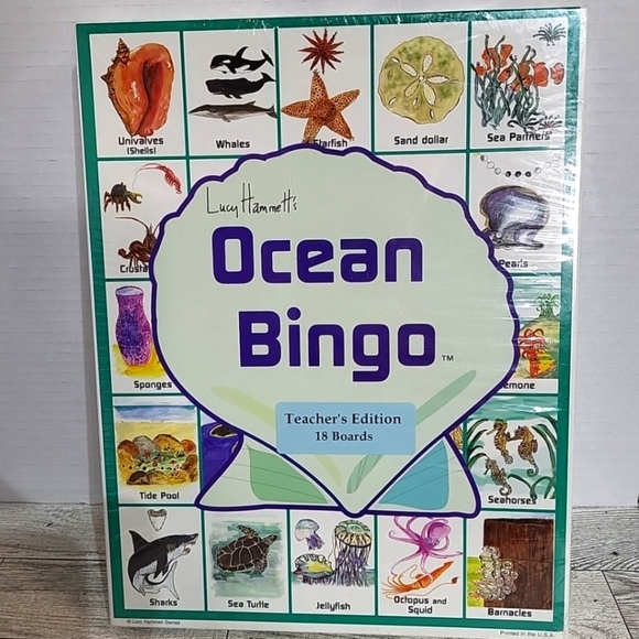 Lucy Hammett's Ocean Bingo Game Fun Family Educational Science Teacher's Edition - Picture 1 of 6